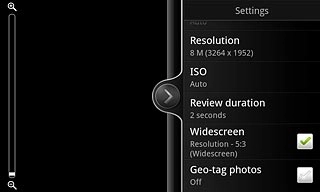 Press Geo-tag photos to turn the function on or off.