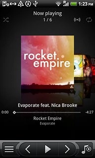 Press the music library icon.