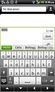 Press Send when you've written your text message.
