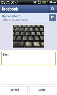 Key in text for the picture.Press Upload.