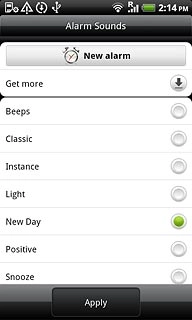 Once you've found an alarm tone you like, press Apply.