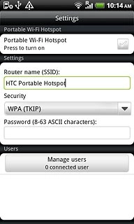 Press the field below Router name (SSID).Key in the required name.