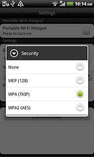 Press the required setting.