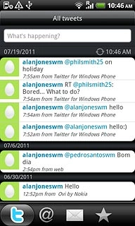 Press the tweets icon (t).