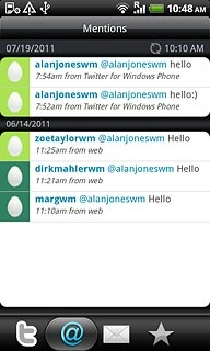 Press the reply icon (@).Read mentions to your status updates.