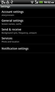 Press Account settings.