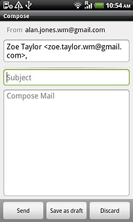 Press Subject.Key in a subject for the email message.