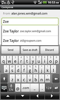 Key in the first letters of the required contact.Matching contacts are displayed.Press the required contact.