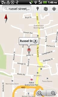 Press the information field above the destination.