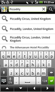 Key in the required destination.Results matching what you key in are displayed.Press the required destination.