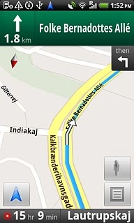 The travel time is displayed at the bottom of the display.Follow the verbal instructions or the instructions on the display to go to the selected destination.