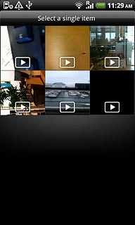Press the required video clip.Follow the instructions on the display to upload the selected video clip.