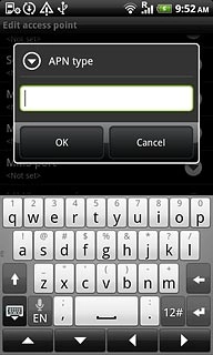Key in default and press OK.