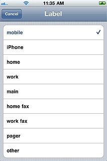 Press the required number type or Add Custom Label.