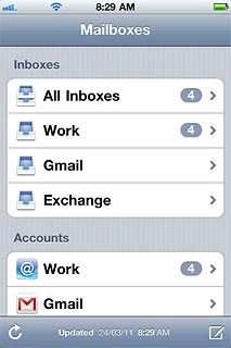Press the required email account.