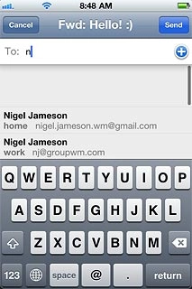 Press the required contact.