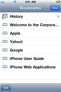 Press the required bookmark.