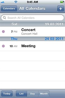 Press the required appointment to view the appointment details.