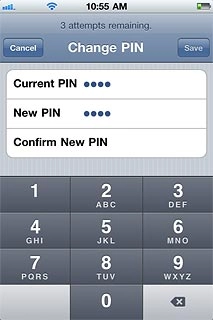 Press Confirm New PIN and key in the new PIN again.