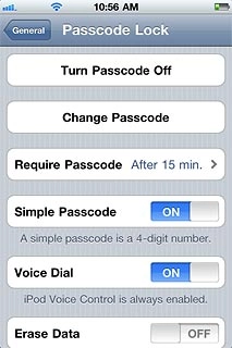 Press Require Passcode.