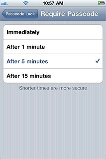 Press Passcode Lock to go back to the settings.
