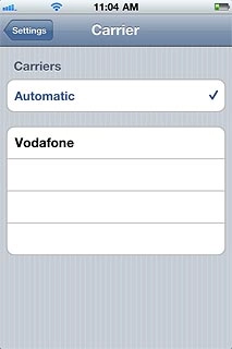 Press Automatic to turn on automatic network selection.