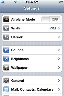 Press the indicator next to Airplane Mode.Depending on the current setting, the function is turned on or off.
