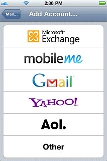 Press Microsoft Exchange.