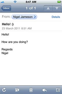 Press the reply icon (an arrow pointing left).