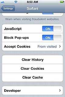 Press Clear Cookies.