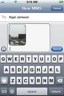 Press the text input field.Write the text for your picture message.