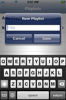 Key in a name for the playlist and press Save.