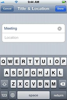 Key in a title and press Done.Follow the instructions on the display to key in more information, such as location, duration and reminder.