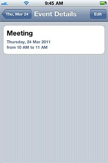 Press the field in the top left corner of the display to return to the list of appointments.
