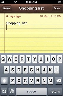 Write the text and press Done.