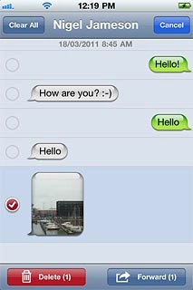 Press Forward.Key in the first letters of the required contact.Matching contacts are displayed.