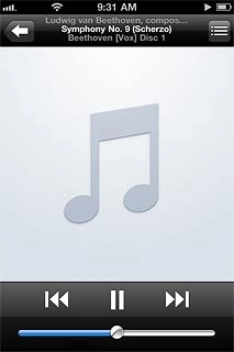 Press the album cover and follow these instructions to see your options when using the music player.