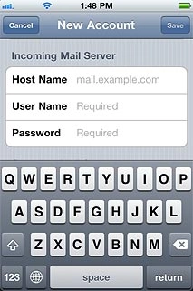 Press User Name below Incoming Mail Server and key in the username for your email account at your email provider.