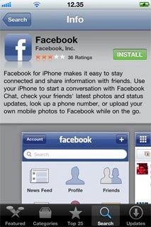 Press INSTALL.If it's the first time you use App Store, you need to log on.Wait a moment while the application is installed.