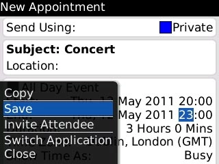 Scroll to Save and press the Navigation key.