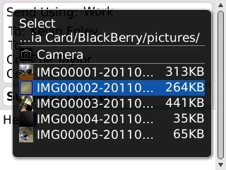 Highlight the required file and press the Navigation key.