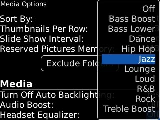 Highlight the required sound quality and press the Navigation key.