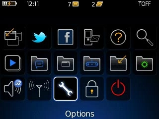 Scroll to Options and press the Navigation key.
