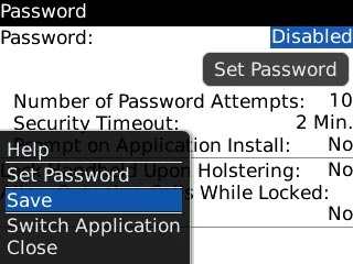 Scroll to Save and press the Navigation key.