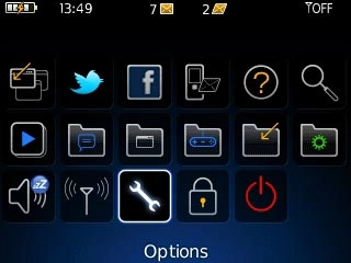 Scroll to Options and press the Navigation key.