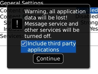 When the box next to the menu item is ticked (V), the selected data will be deleted.