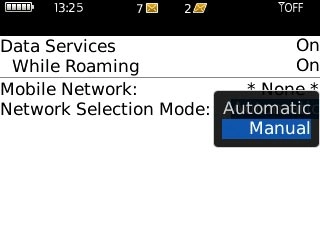 Scroll to Manual and press the Navigation key.