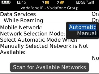 Scroll to Automatic and press the Navigation key.