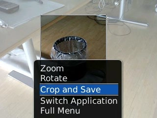 Scroll to Crop and Save and press the Navigation key.