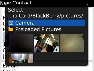 To take a new picture:Scroll to Camera and press the Navigation key.